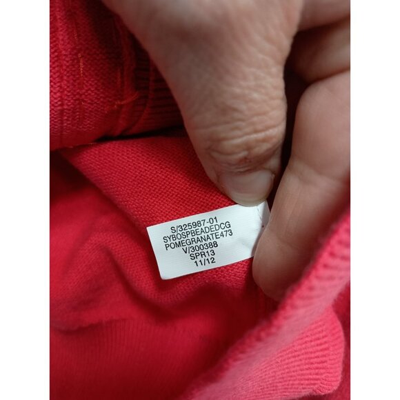 Banana Republic Cardigan Womens Size XL Pink Embellished Preppy Button Up NEW - Picture 7 of 12